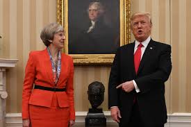 Theresa May, Donald Trump, Churchill bust