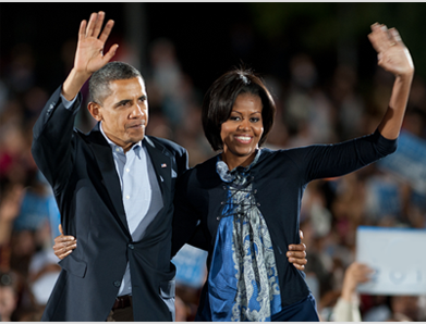 Obamas on Barack's 50 Birthday