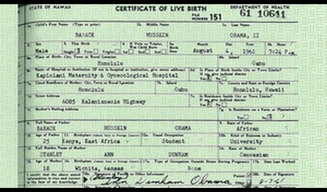 Obama certificate